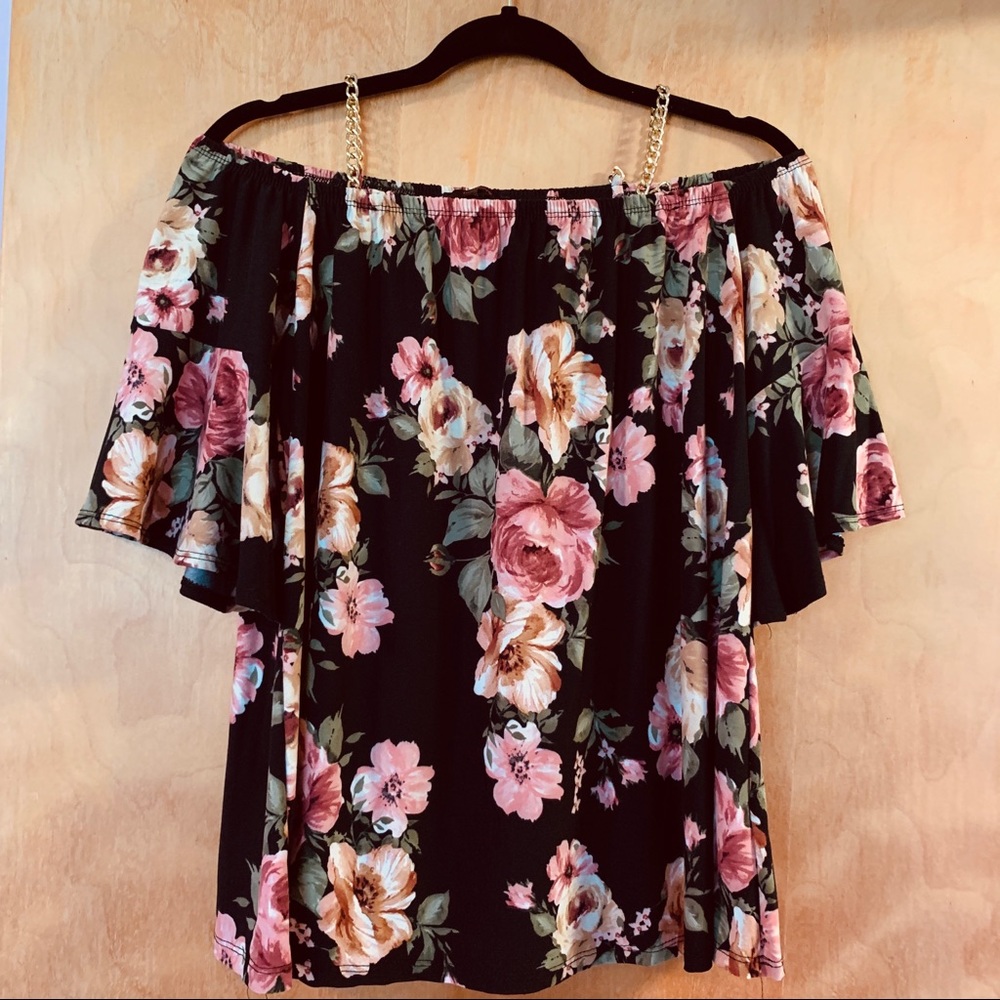 First Love Floral Off The Shoulder Top 2X